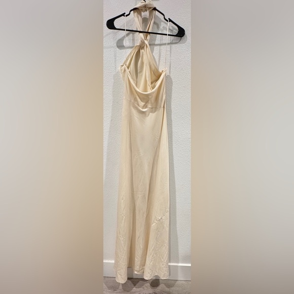 NWOT Ronny Kobo Collection Selina Ivory Halter High Slit Formal Maxi Dress Large - Picture 9 of 17